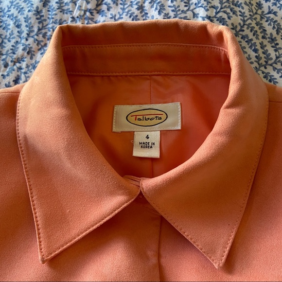 Talbots Y2K Salmon Ultrasuede Jacket | Size 4 - Picture 7 of 8